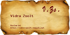 Vidra Zsolt névjegykártya
